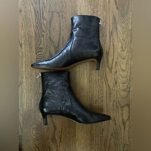 Madewell | The Dimes Kitten-Heel Boot in Crinkle Leather